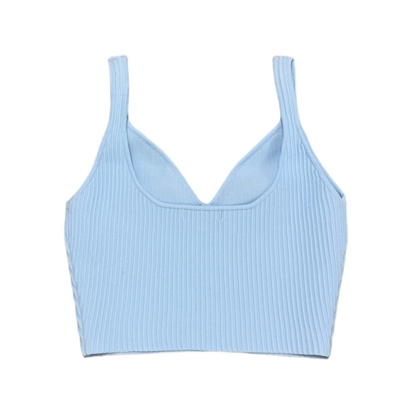 Blue Cropped Tank Top - Picture 3 of 3